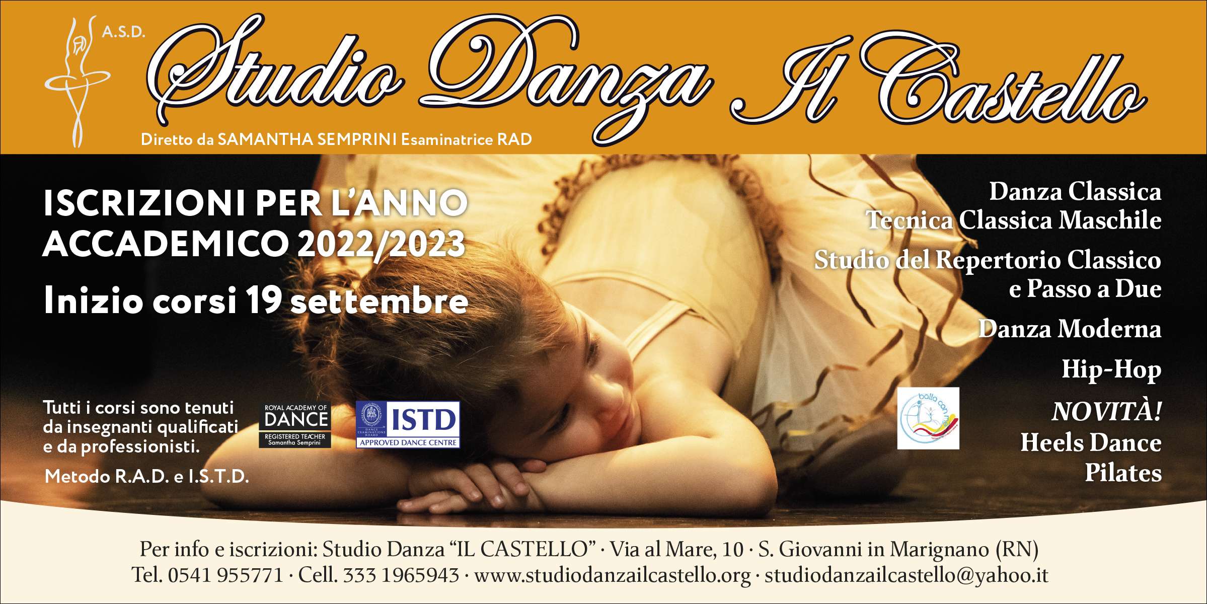 Danza Classica, Danza Moderna, danza Contemporanea, Hip Hop e Novità Heels Dance